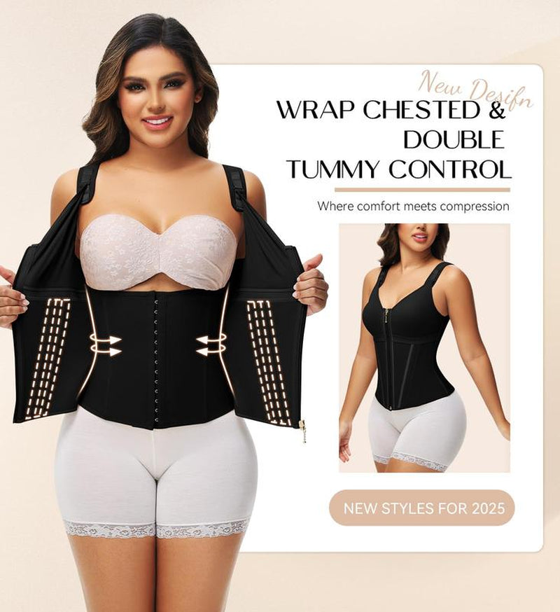 SHAPSHE Waist Shapewear for Women with Bra Tummy Control Girdle Workout Shapewear with Adjustable Shoulder Strap