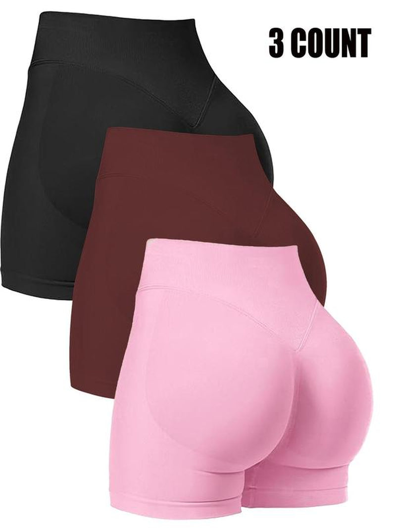 Seamless Impact Shorts for Women, Invisable Scrunch Butt Lifting Gym Seamless Booty Biker Shorts, Breathable Comfortable High Stretch Skinny Shorts, Gym Shorts, Ladies Sportswear for Indoor Outdoor Wear